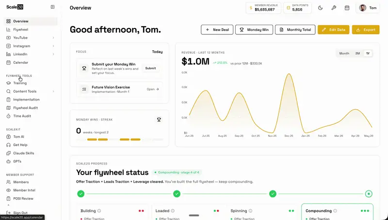 The Scale20 implementation checklist inside the app