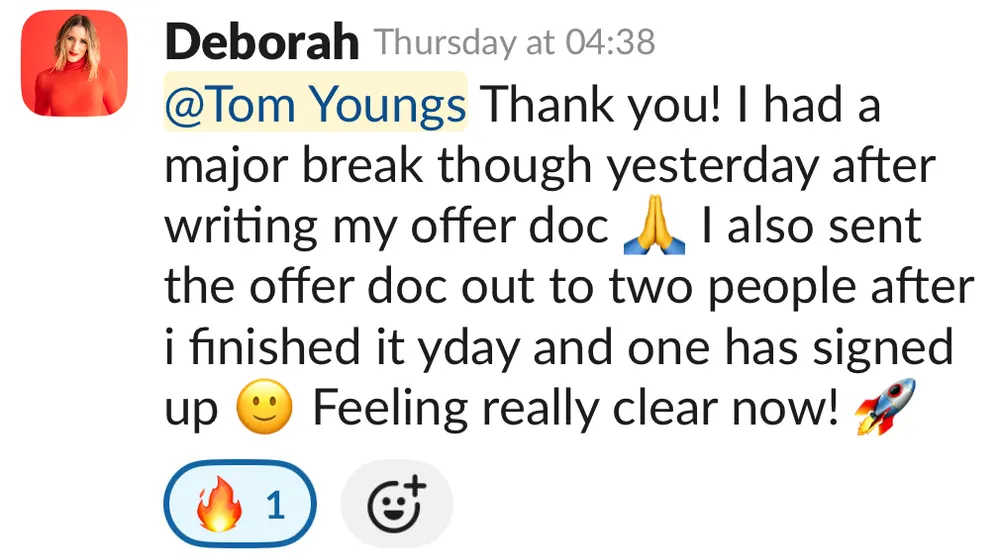 Deborah Henning: new signup straight from the offer doc