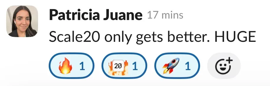 Patricia Juane: Scale20 only gets better. HUGE